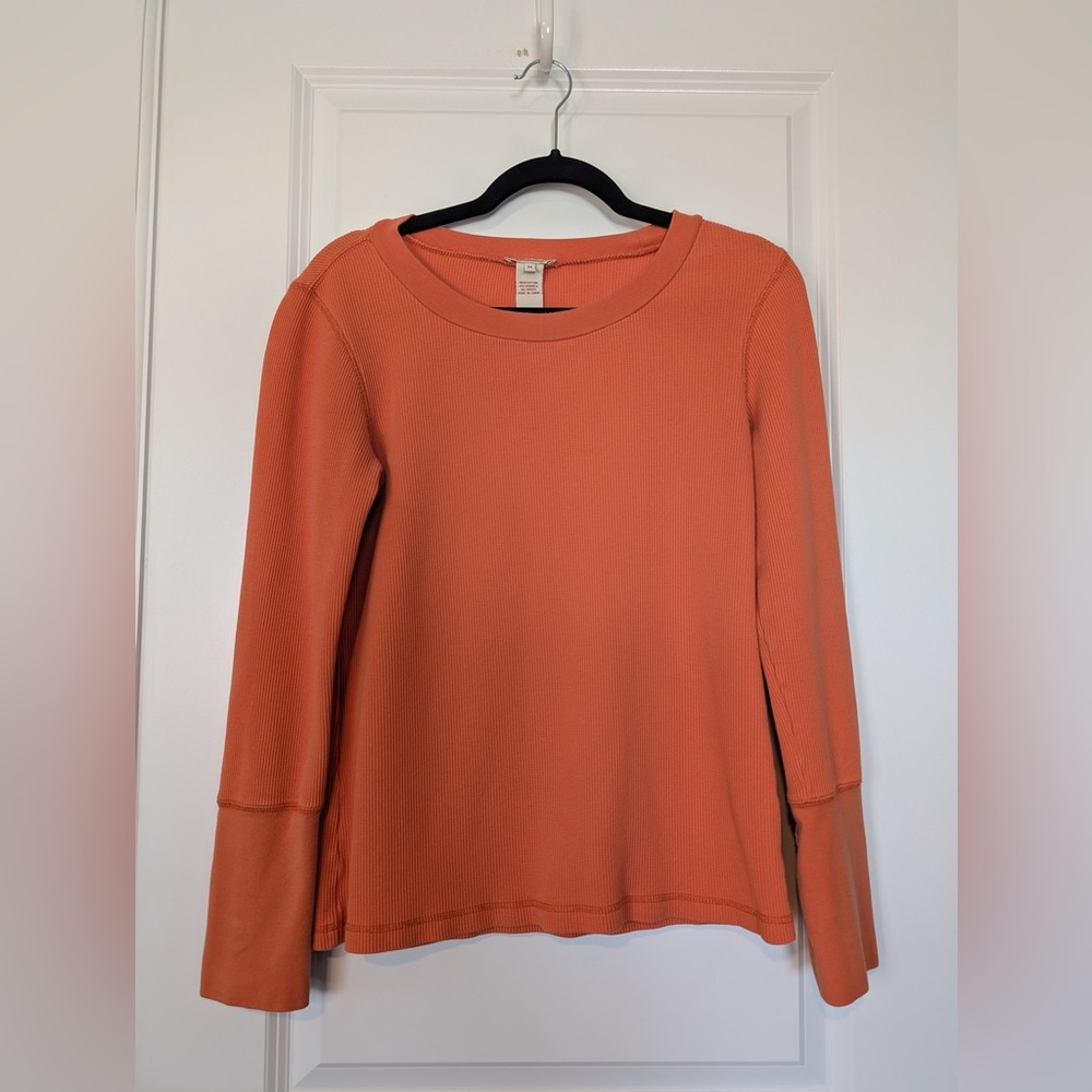 Sundance Long Sleeve Burnt Orange Crewneck Thermal Shirt Size Medium